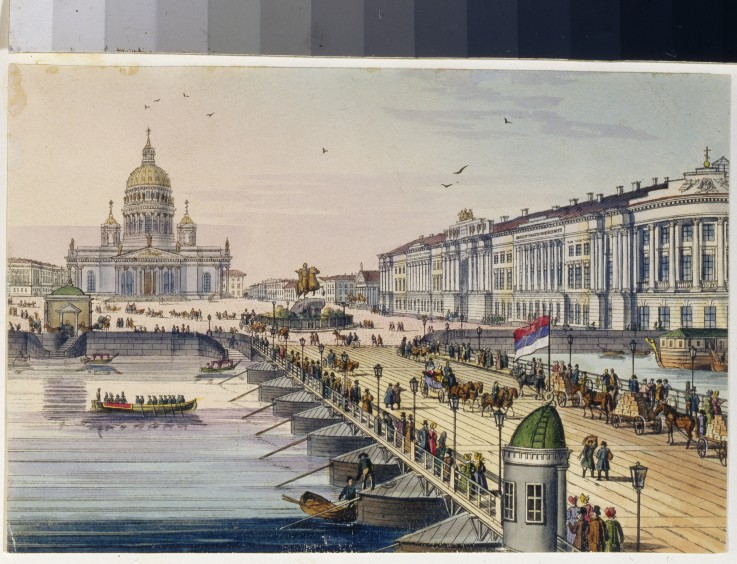 The Saint Isaac's Cathedral and Senate Square in St. Petersburg (Album of Marie Taglioni) à Artiste inconnu