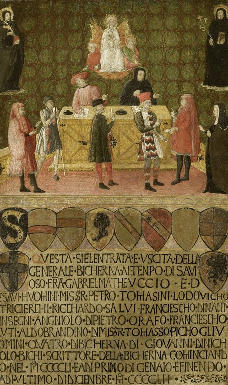 The office of the tax collector (Biccherna) of Siena à Artiste inconnu