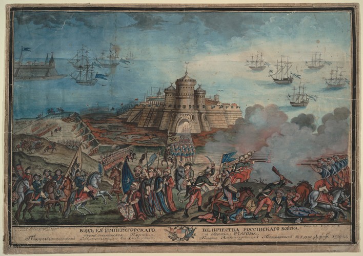 The Imperial Russian Army before the Turkish port Ochakov à Artiste inconnu