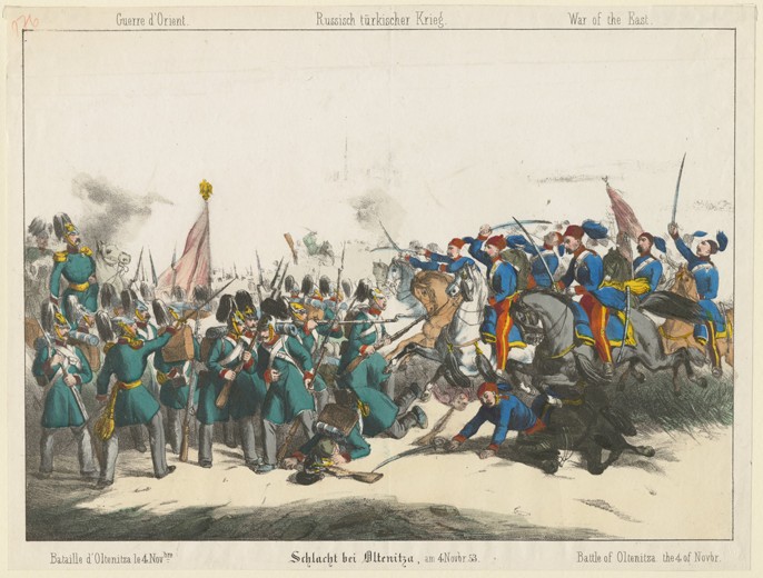 The battle of Oltenitza on 4 November 1853 à Artiste inconnu