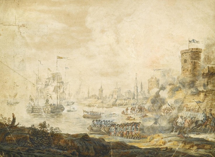The naval Battle of Chesma on 5 July 1770 à Artiste inconnu