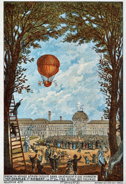 First aerial voyage by Charles and Robert, 1783 (From the Series "The Dream of Flight") à Artiste inconnu