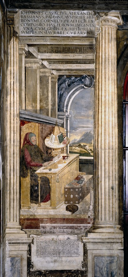 Francesco Petrarca in his study à Artiste inconnu