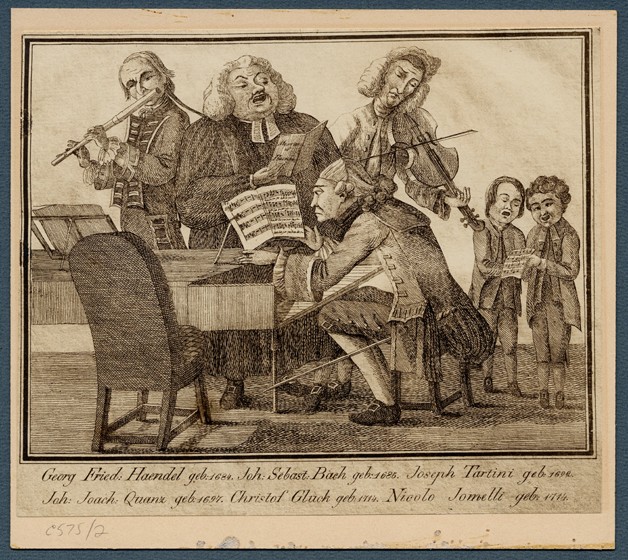 Georg Friedrich Haendel, Johann Sebastian Bach, Giuseppe Tartini, Johann Joachim Quantz, Christoph W à Artiste inconnu