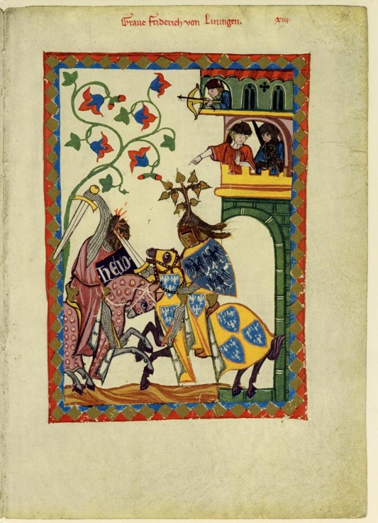 Count Friedrich II von Leiningen (From the Codex Manesse) à Artiste inconnu