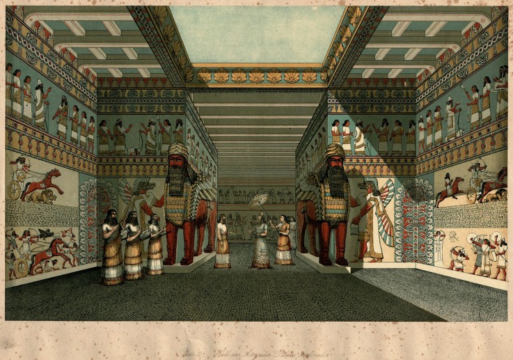 The Hall of an Assyrian Palace Restored (From "The Nineveh Court in the Crystal Palace" by Austen He à Artiste inconnu