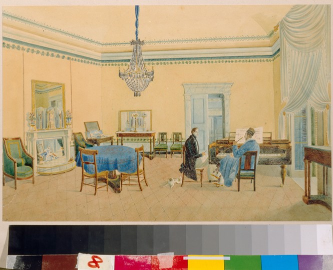 Interior with figures. The Music Room à Artiste inconnu