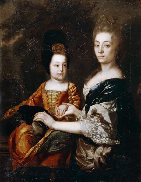 Portrait of the Tsar of Russia Ivan VI Antonovich (1740-1764) with lady-in-waiting Julia von Mengden à Artiste inconnu