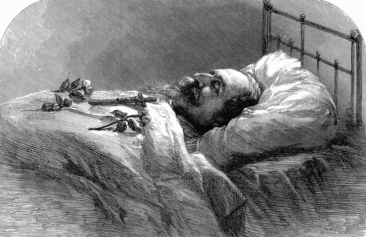 Emperor Napoleon III on the deathbed à Artiste inconnu