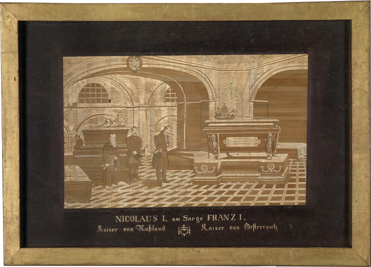 Emperor Nicholas I at the coffin of Emperor Francis I of Austria à Artiste inconnu