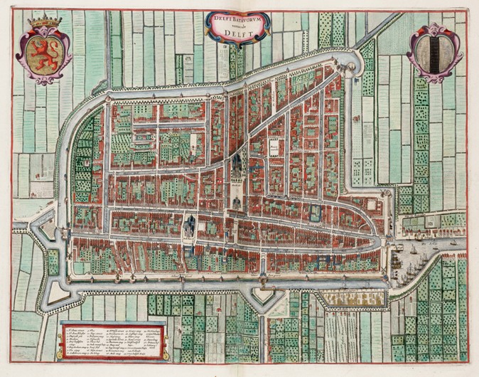 Map of Delft (Delfi Batavorum) à Artiste inconnu