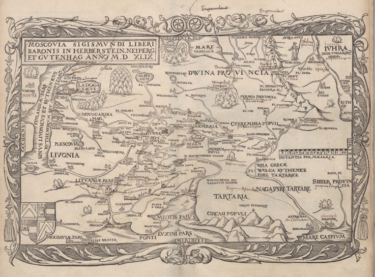 Map of Russia (From: Rerum Moscoviticarum commentarii..) à Artiste inconnu