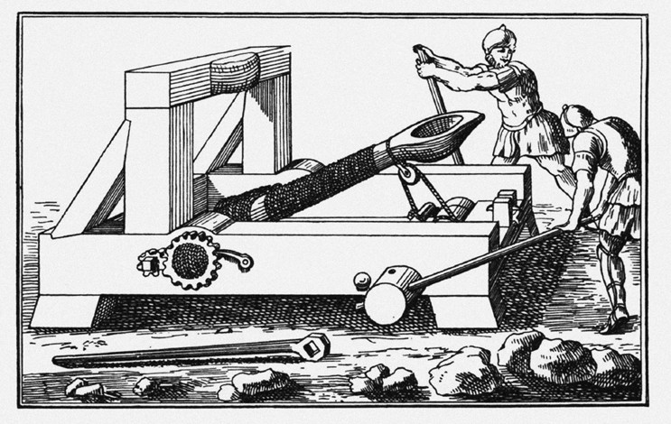 Archimedes Siege Catapult. From The Histories by Polybius à Artiste inconnu