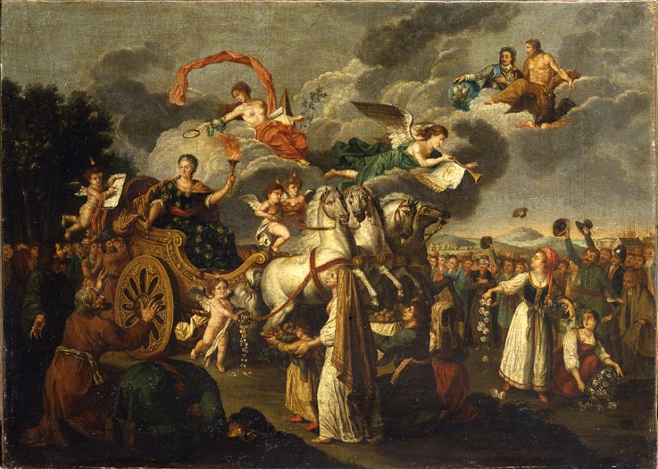 Catherine II on a journey across Russia in 1787 à Artiste inconnu