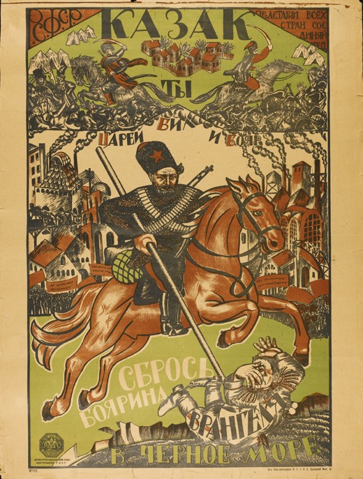 Cossack Throw Wrangel in the Black Sea (Poster) à Artiste inconnu