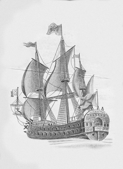 Russian ship of the line "Poltava" (1712) à Artiste inconnu