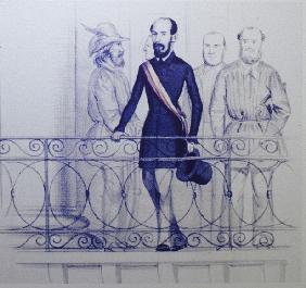 Lorenzo Brentano on the balcony of the Rathaus in Karlsruhe