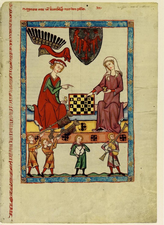 Margrave Otto IV of Brandenburg Playing Chess (From the Codex Manesse) à Artiste inconnu