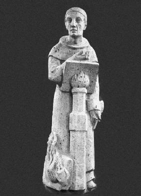 Meister Eckhart von Hochheim. Sculpture on the tower of City Hall, Cologne