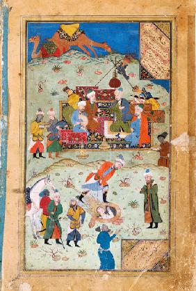 Miniature from "Yusuf and Zalikha" (Legend of Joseph and Potiphar's Wife) by Jami