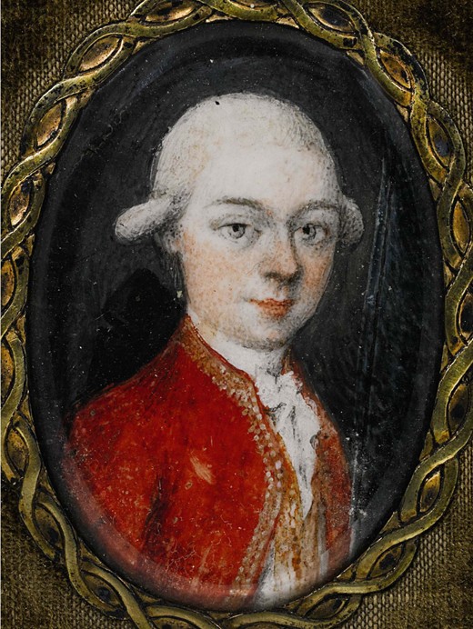 Miniature portrait of Wolfgang Amadeus Mozart (1756-1791) à Artiste inconnu