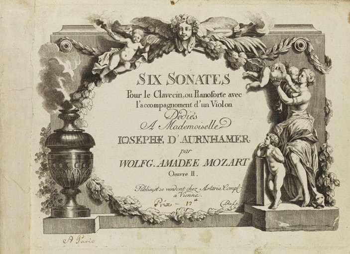 Mozart: Six sonates pour le clavecin ou pianoforte avec l'accompagnement d'un violon dediés a Mademo à Artiste inconnu
