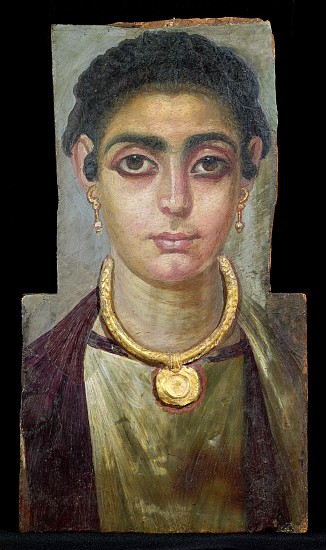 Mummy Portrait: Head of a Woman, Egyptian, 130-160 AD à Artiste inconnu