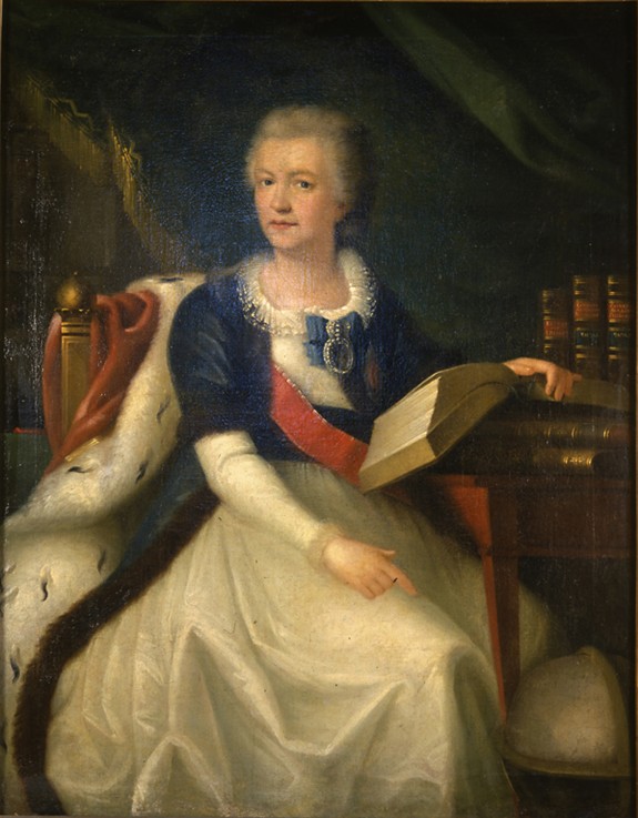 Portrait of the Princess Yekaterina R. Vorontsova-Dashkova (1744-1810), the first  President of the  à Artiste inconnu