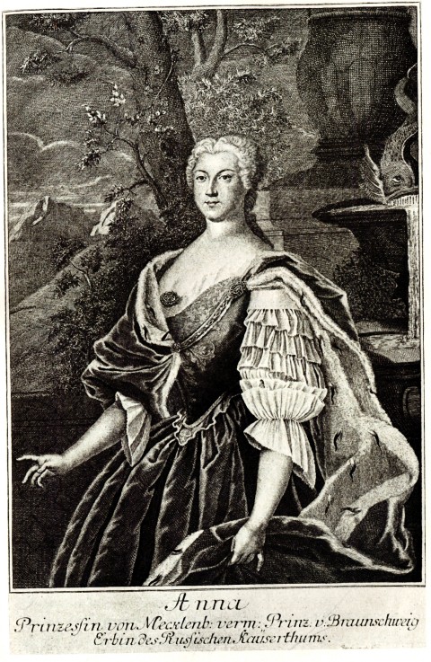 Portrait of Princess Anna Leopoldovna (1718-1746), tsar's Ivan VI mother à Artiste inconnu
