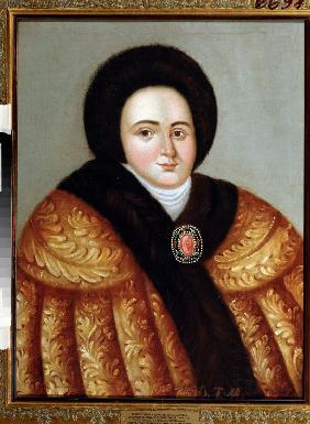 Portrait of Tsarina Evdokiya Feodorovna Lopukhina (1669-1731), the wife of tsar Peter I of Russia