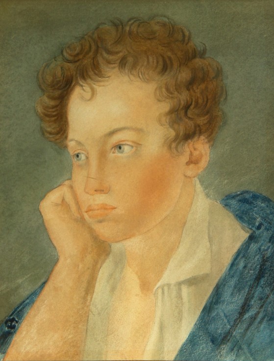 Portrait of the poet Alexander S. Pushkin (1799-1837) à Artiste inconnu
