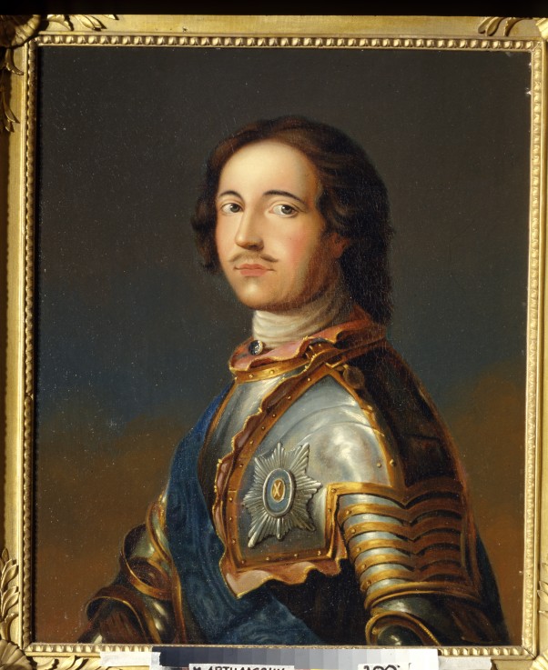 Portrait of Emperor Peter I the Great (1672-1725) in Knight Armour à Artiste inconnu