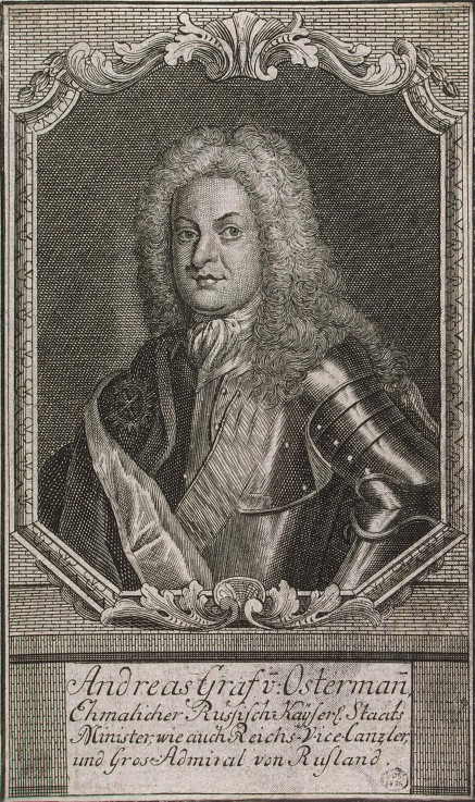 Portrait of Vice-Chancellor Count Heinrich Johann Friedrich (Andrei) Ostermann (1687-1747) à Artiste inconnu