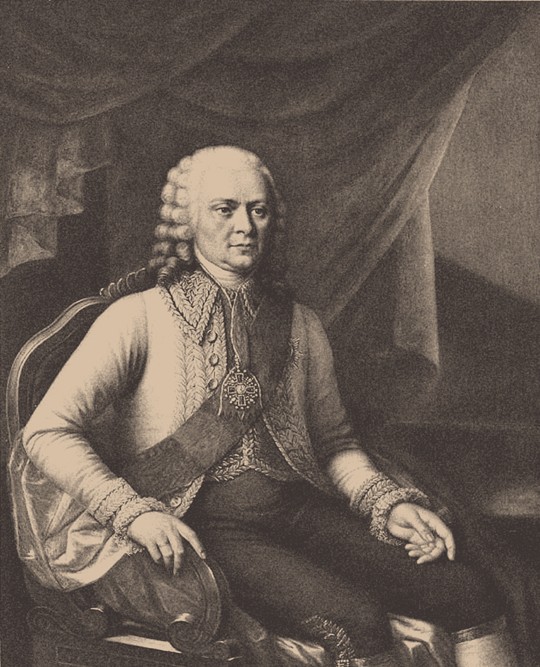 Portrait of Admiral Vasily Alexeyevich Myatlev (1694-1761) (After Józef Oleszkiewicz) à Artiste inconnu