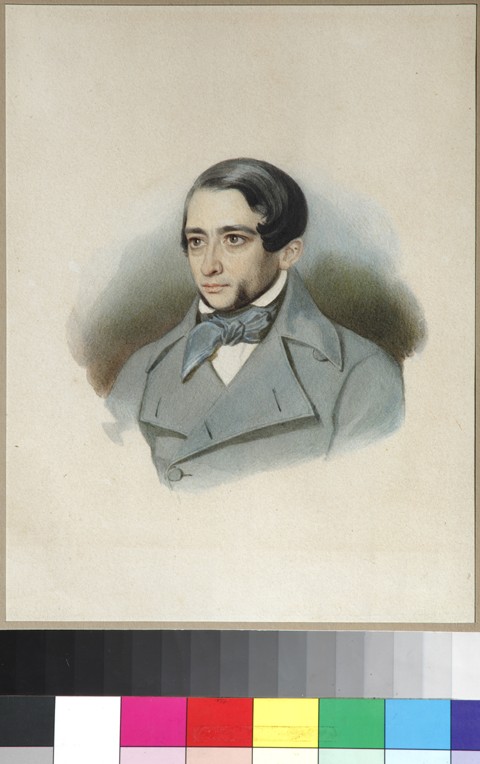 Portrait of Andrey Alexandrovich Krayevsky (1810-1889) à Artiste inconnu