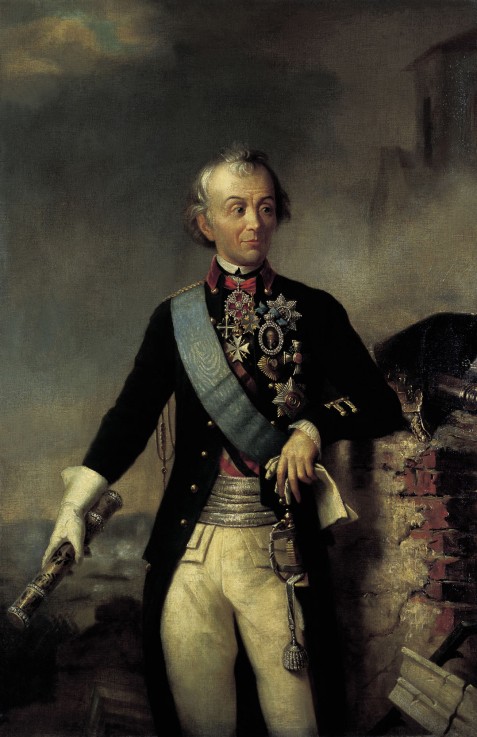 Portrait of Field Marshal Prince Alexander Suvorov (1729–1800) with a Baton à Artiste inconnu