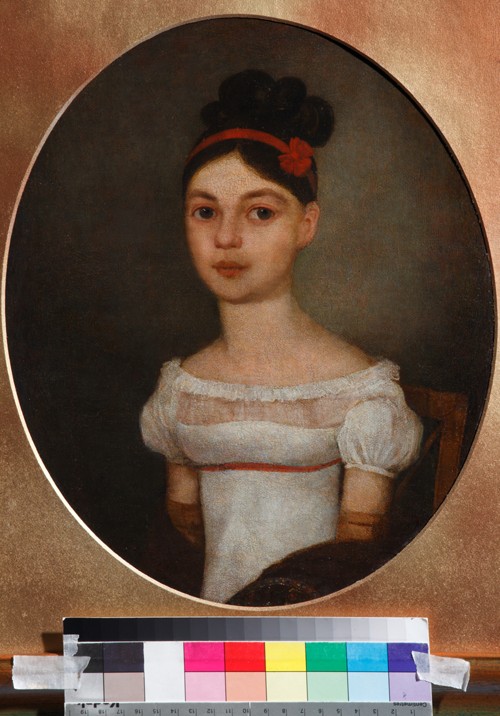 Portrait of Yelizaveta Fyodorovna Ozerova, née Zagryazyskaya (1800-1885) à Artiste inconnu