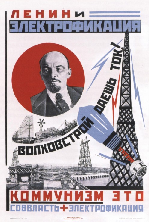Lenin and electrification (Poster) à Artiste inconnu