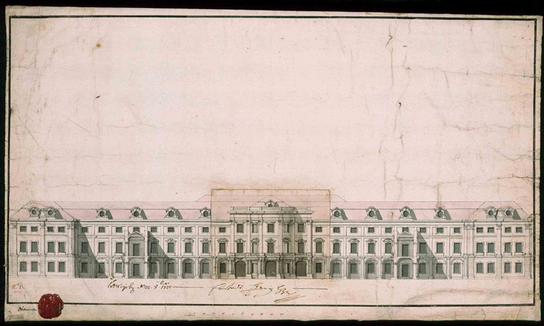 Ludwigsburg Palace. Facade design of the north wing à Artiste inconnu