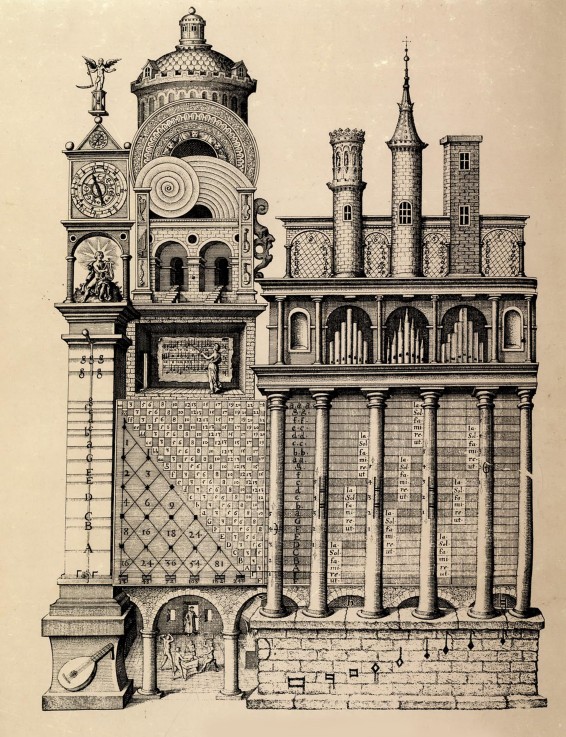 The Temple of Music by Robert Fludd à Artiste inconnu