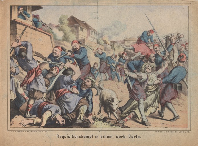 Turkish Requisition Fight in a Serbian Country Village à Artiste inconnu