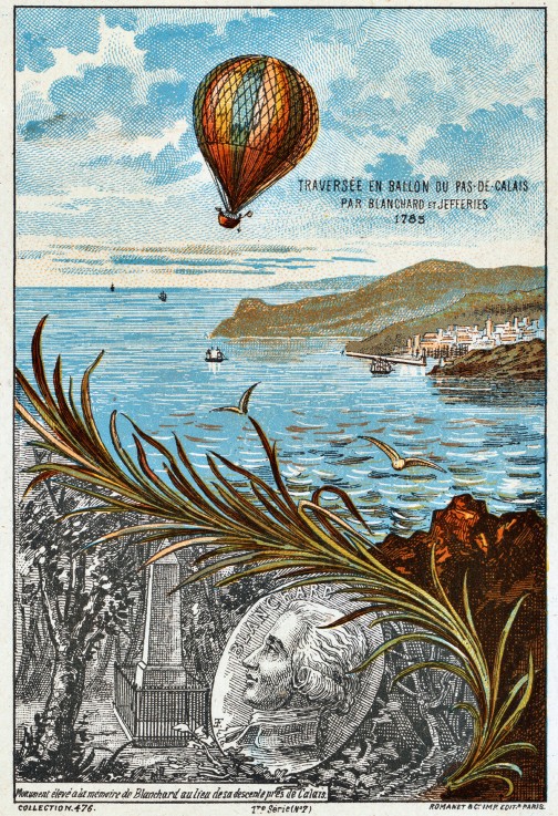Crossing of the English Channel by Blanchard and Jefferies, 1785 (From the Series "The Dream of Flig à Artiste inconnu
