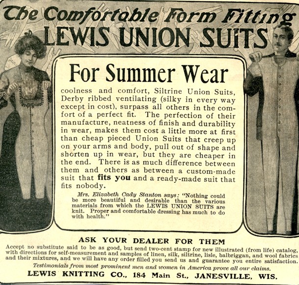 Advertising image of Lewis Union Suits à Artiste inconnu