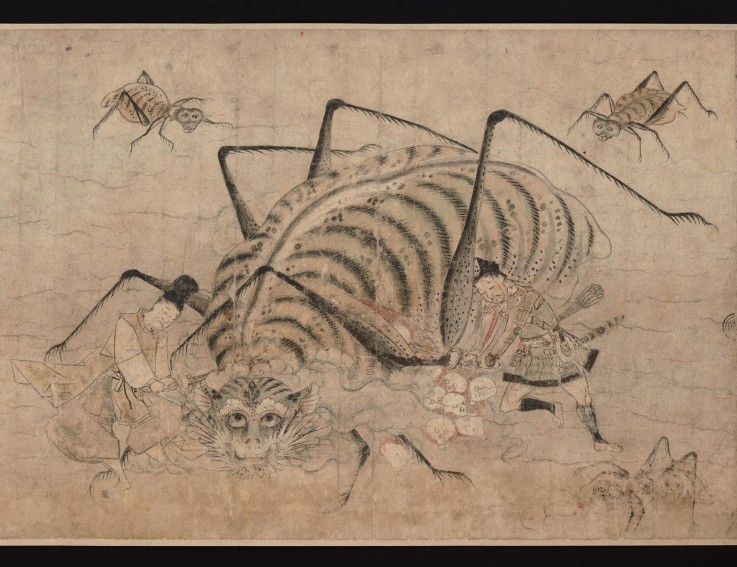 Yorimitsu killing Tsuchigumo (Detail of the scroll "Tsuchigumo no Soshi Emaki") à Artiste inconnu