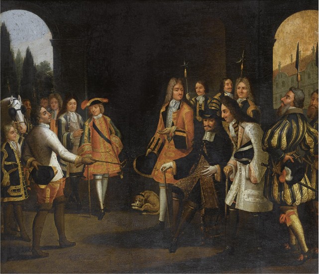 Audience of Louis XIV with Tsar Peter the Great in Versailles, 1717 à Artiste inconnu