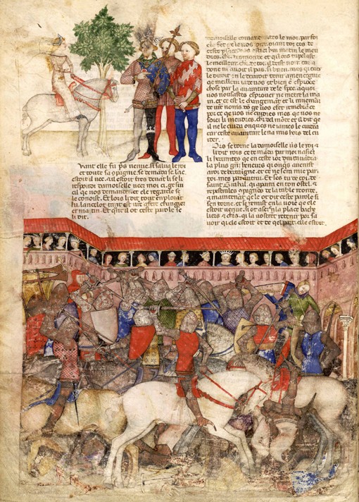 The Knights of the Round (Miniature from La Quête du Saint Graal et la Mort d'Arthus) à Maître inconnu