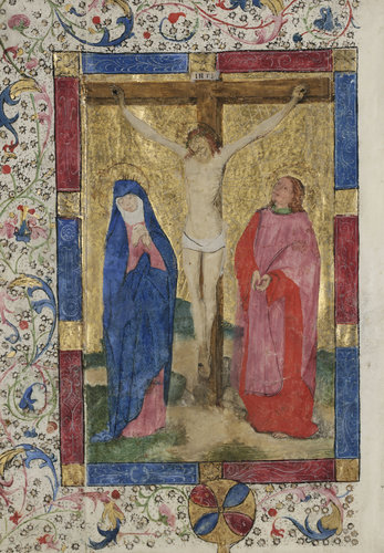 Kanonblatt mit Kreuzigung Christi, aus einer Missale à Maître inconnu