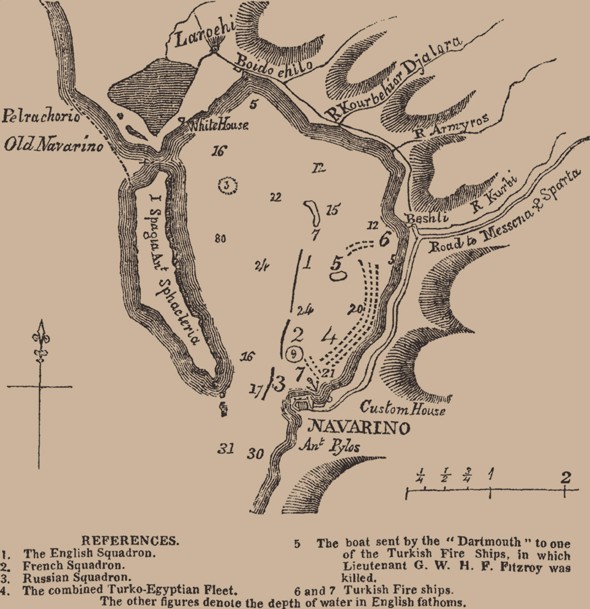 Map of Navarino bay à Maître inconnu