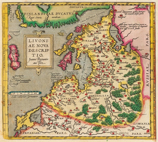 Livonia Map, Livoniae Nova Descriptio à Maître inconnu