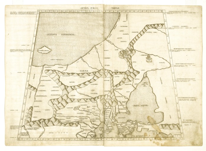 Map of Muscovy by Ptolemy (Octava Europe Tabula) à Maître inconnu